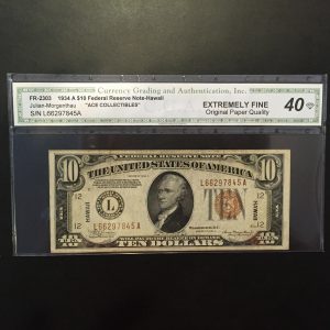 $10 U.S. BILL  CGA EXTREMELY FINE  40 GEM OPQ