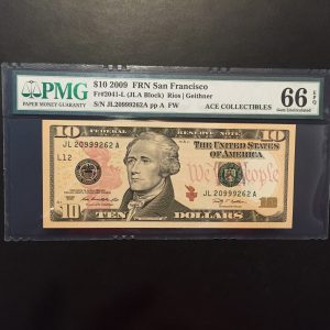 $10 U.S. BILL  PMG GEM UNC 66 EPQ