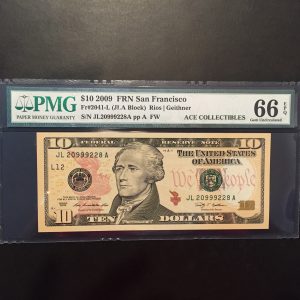 $10 U.S. BILL  PMG GEM UNC 66 EPQ