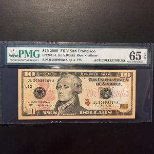 $10 U.S. BILL  PMG GEM UNC 65 EPQ