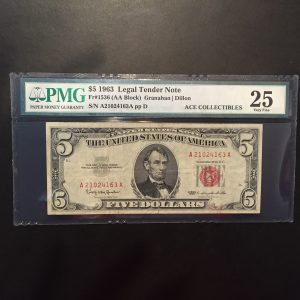 $5 U.S. BILL  PMG VERY FINE 25