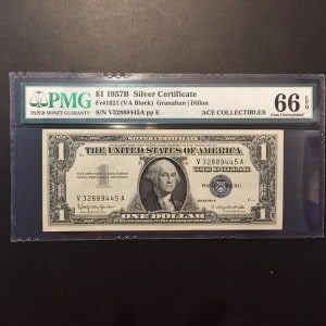 $1 U.S. BILL  PMG GEM UNC 66 EPQ