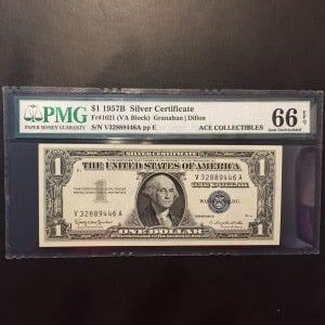 $1 U.S. BILL  PMG GEM UNC 66 EPQ