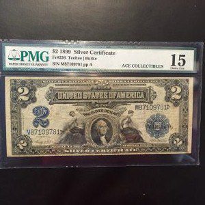 $2 U.S. BILL  PMG CHOICE FINE 15