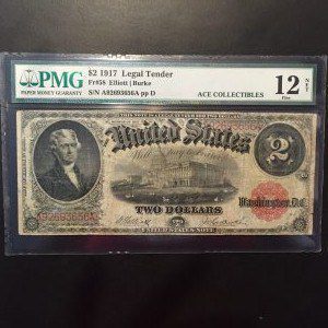 $2 U.S. BILL  PMG  FINE 12