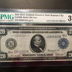 $20 U.S. BILL PMG VERY FINE 30