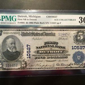 $5 U.S. BILL PMG VERY FINE 30