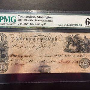 $10 U.S. BILL PMG UNC 62 NET