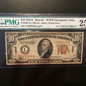 $10 U.S. BILL PMG VERY FINE 25 NET