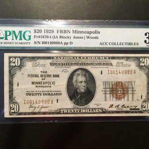 20 U.S. BILL PMG VERY FINE 25 NET