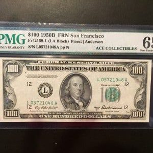 $100 U.S. BILL PMG  GEM UNC 65 EPQ
