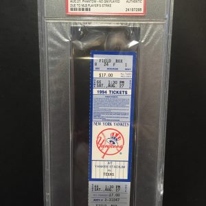 1994 NEW YORK YANKEES  FULL TICKET PSA AUTHENTICATED