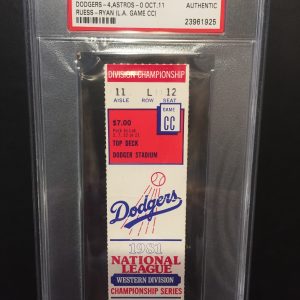 1981 NLDS FULL TICKET PSA AUTHENTICATED