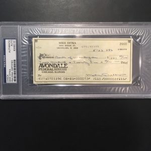 MIKE DITKA 1986 PERSONAL CHECK PSA AUTHENTICATED