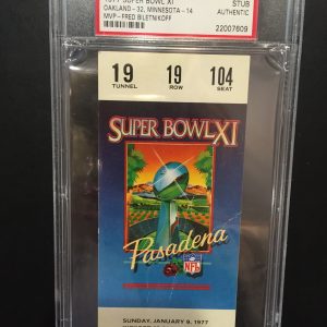 1977 SUPER BOWL XI  FULL TICKET PSA AUTHENTICATED