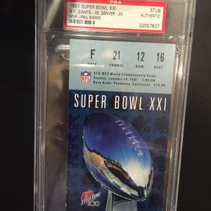 1987 SUPER BOWL XXI  FULL TICKET PSA AUTHENTICATED