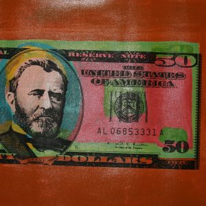 STEVE KAUFMAN (SAK) OLD $50 BILL ORIGINAL SIGNED ART