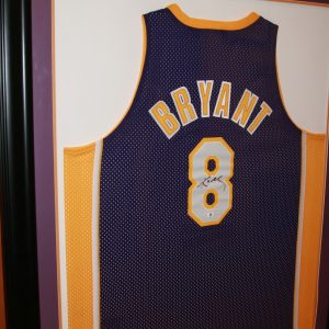 KOBE BRYANT Autographed (HOME PURPLE) NBA Jersey Framed