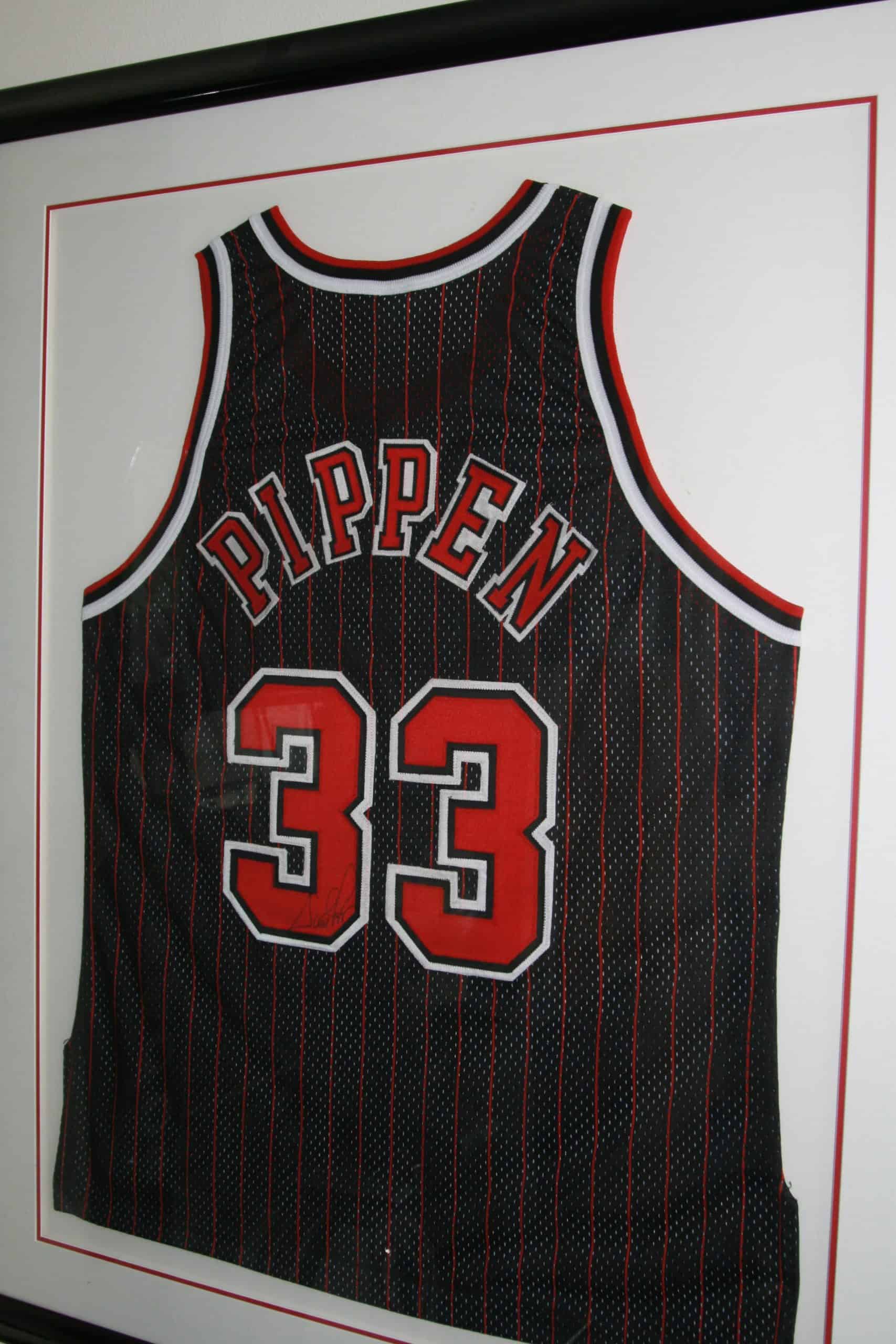 Scottie Pippen Autographed and Framed Red Bulls Jersey