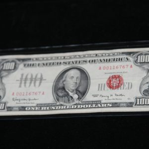 $100 U.S. BILL RED LABEL 1966