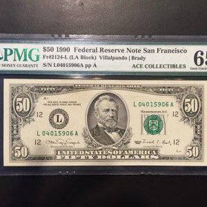 $50 U.S. BILL PMG GEM UNC 65  EPQ