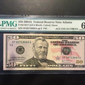 $50 U.S. BILL  PMG CHOICE UNC 64 EPQ