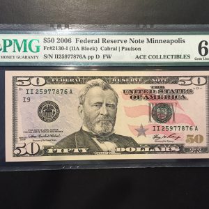 $50 U.S. BILL  PMG GEM UNC 65 EPQ