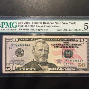 $50 U.S. BILL  PMG ABOUT UNC 53 EPQ