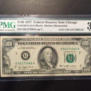 1977 $100 U.S. BILL  PMG VERY FINE 30