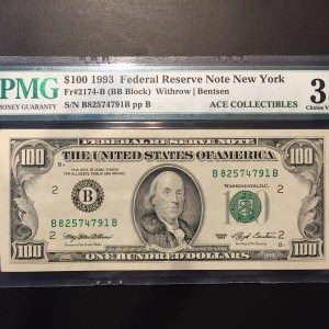 $100 U.S. BILL  PMG CHOICE VERY FINE 35 EPQ