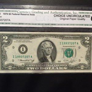 $2 U.S. BILL CGA GEM UNC 64
