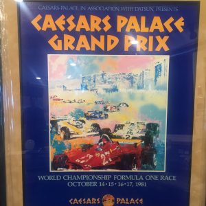 LEROY NEIMAN "CAESARS PALACE" FORMULA ONE RACE, 1981.  ORIGINAL