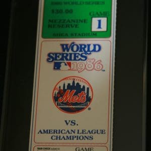 1986 WORLD SERIES FULL TICKET AC 60 GEM