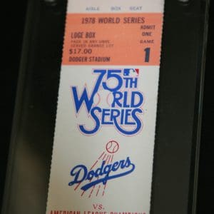 1978 75TH WORLD SERIES FULL TICKET AC 50