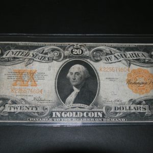 $20 U.S. BILL 1922 GOLD CERTIFICATE AC 45