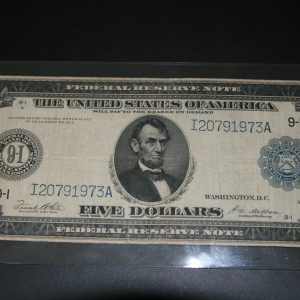 $5 U.S.BILL 1914 ACE COLLECTIBLES 20