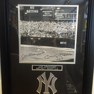 JOE DIMAGGIO AND MICKEY MANTLE AUTOGRAPHED 1950 PHOTO
