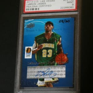 LEBRON JAMES 2013 UPPER DECK AUTOGRAPHED 9/20 PSA MINT 9