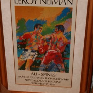 LEROY NEIMAN "ALI - SPINKS"  NUMBERED PRINT CUSTOM FRAMED