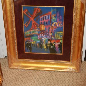 LEROY NEIMAN "MOULIN ROUGE" SIGNED PRINT CUSTOM FRAMED