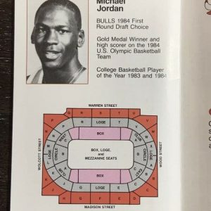 Michael Jordan Rookie 1985 Chicago Bulls Pocket Schedule