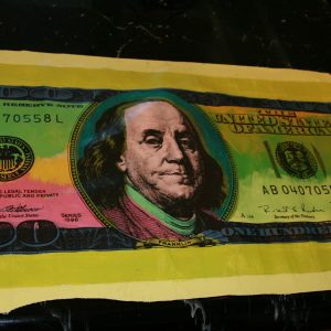 STEVE KAUFMAN (SAK) NEW $100 BILL ORIGINAL SIGNED ART