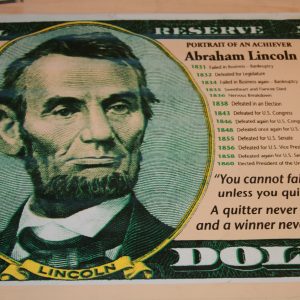 STEVE KAUFMAN (SAK) ABRAHAM LINCOLN $5 BILL ORIGINAL SIGNED ART