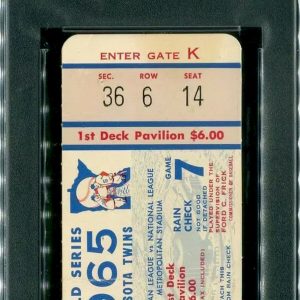 Sandy Koufax MVP 1965 World Series (PSA) Gm 7