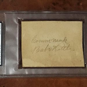 Babe Ruth autograph PSA/DNA Connie Mack