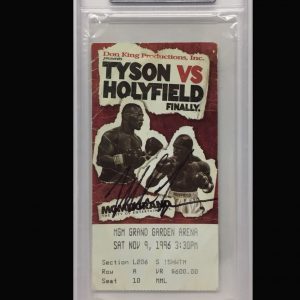 Mike Tyson signed ticket stub Holyfield 1996