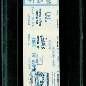 Los Angeles Dodgers 1992 FULL Ticket (PSA) LA Riots