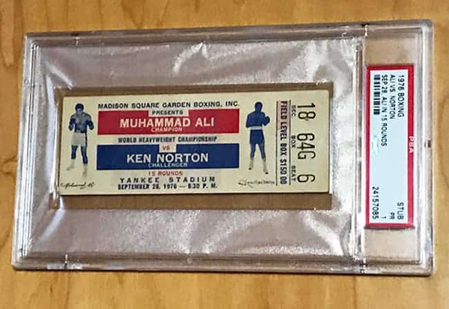 Muhammad Ali vs. Ken Norton Ticket stub PSA