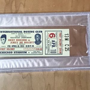 Rocky Marciano vs. Jersey Joe Walcott ticket stub (PSA)