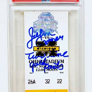 Tom Brady (Michigan) vs (Ohio State) Signed (PSA) John Cooper